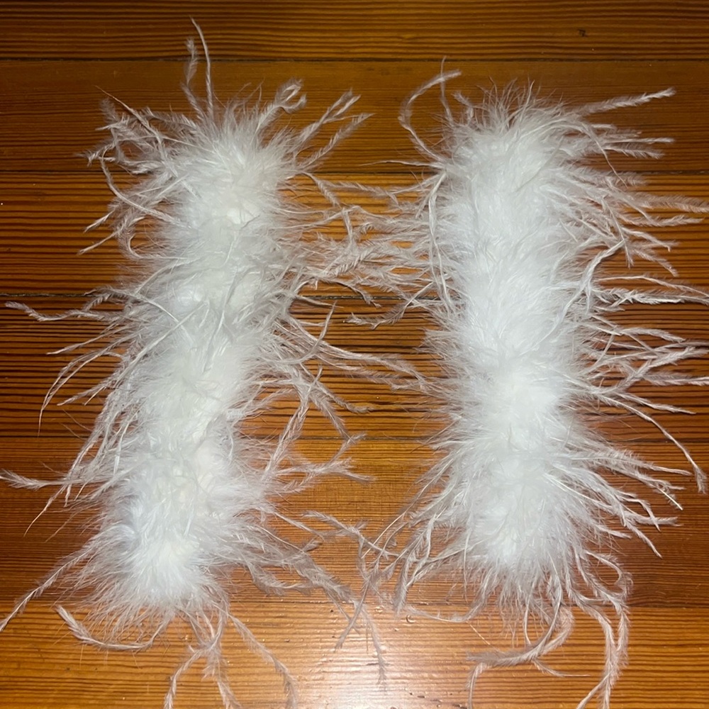 Ostrich feather cuffs